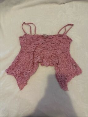 Pink Lace Floral Cami Top
